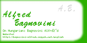 alfred bagnovini business card